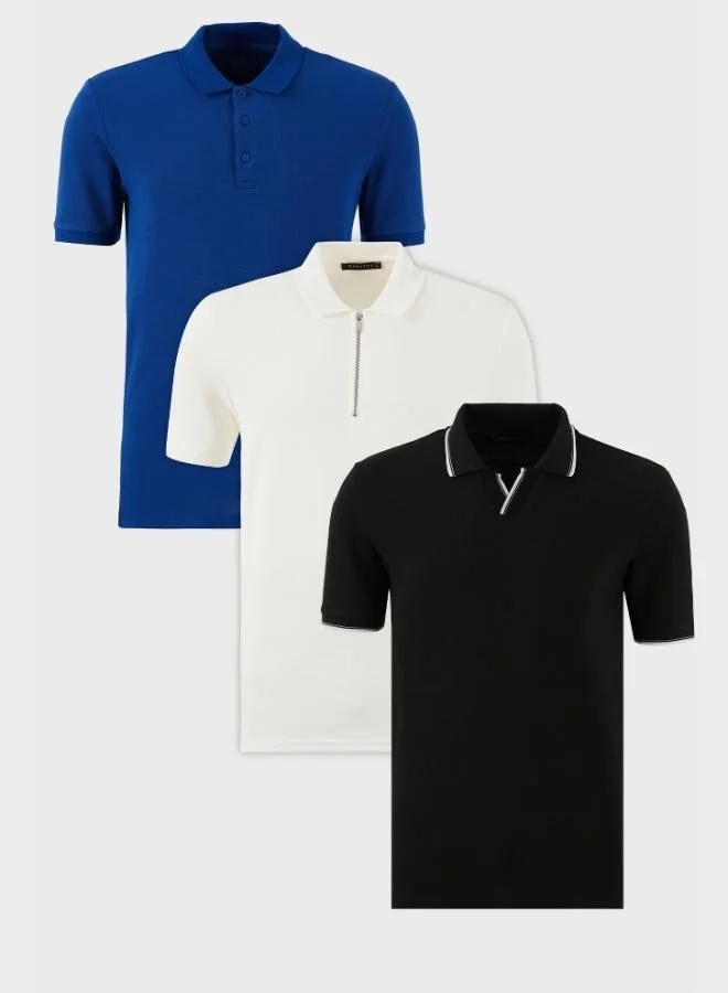 بوراتي تيشيرت بولو رجالي قطن بياقة قميص من بوراتي عبوة من  قطع